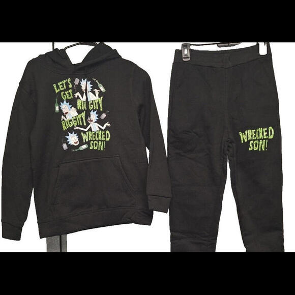 NEW Ricky & Morty Sweatpants & Hoody Mens Small LETS GET WRECKED SON - Picture 9 of 9